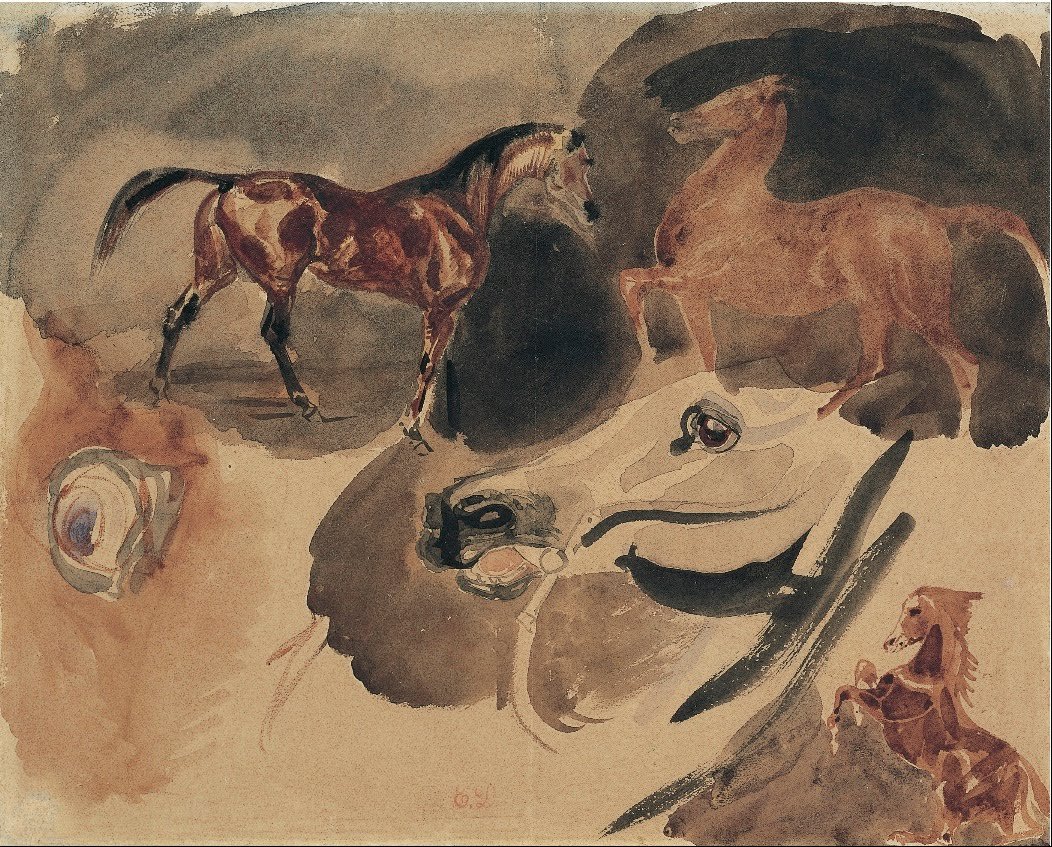 Studio di cavalli da Ferdinand Victor Eugene Delacroix