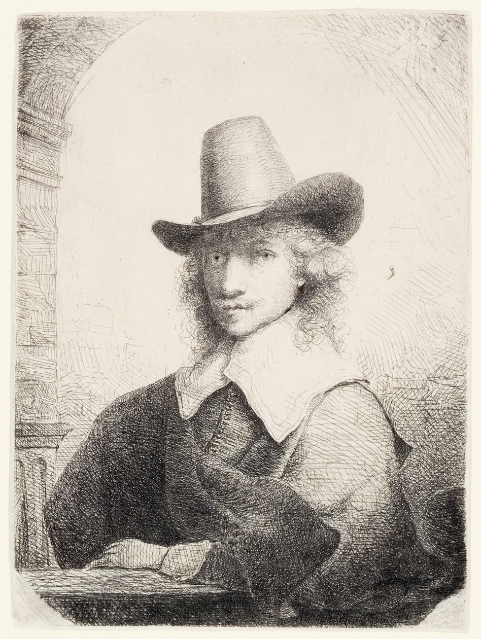 Uomo con cappello alto da Ferdinand Bol