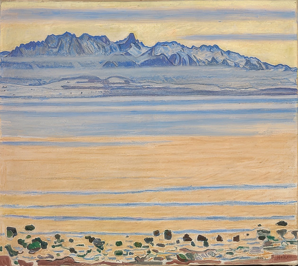 Lago di Thun con la catena dello Stockhorn da Ferdinand Hodler