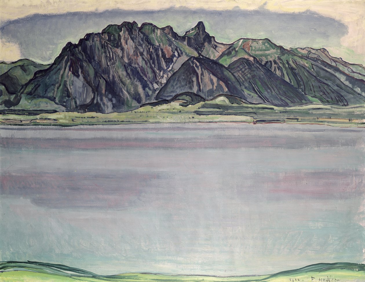 Thunersee con le montagne Stockhorn, 1910 da Ferdinand Hodler