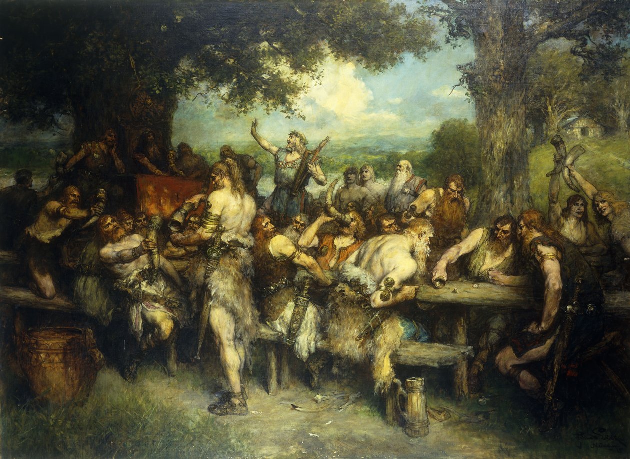 Una celebrazione vichinga, 1925 da Ferdinand Leeke