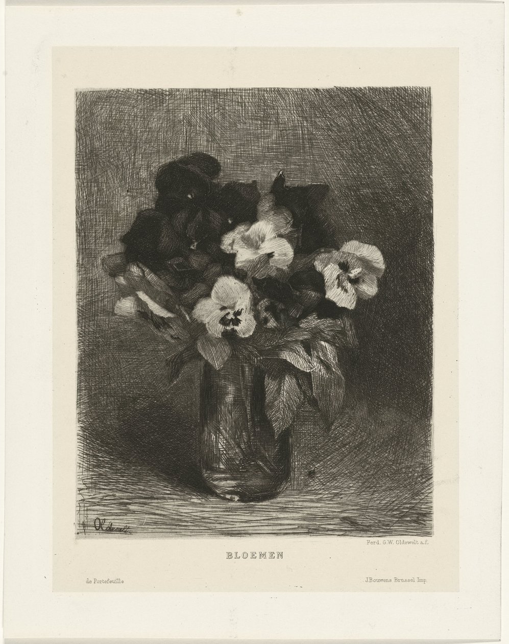 Violette in un vaso da Ferdinand Oldewelt