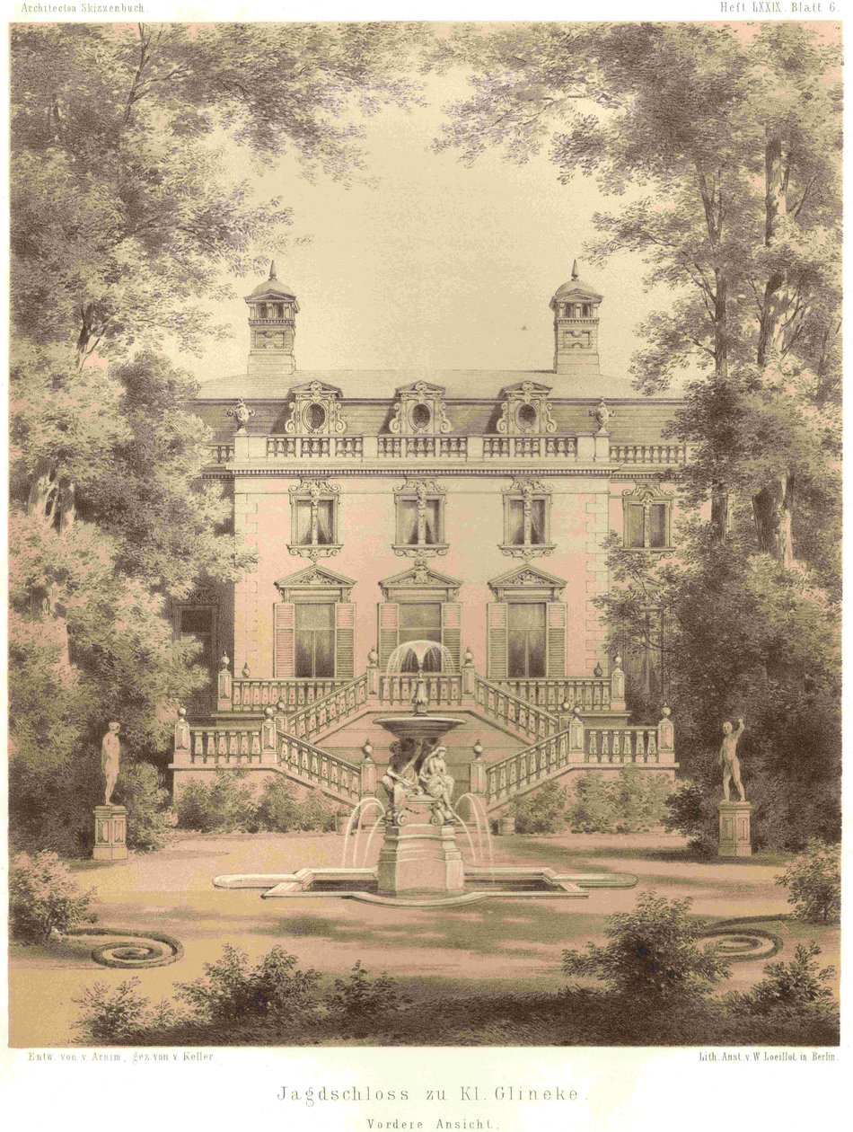 Berlino Jagdschloss Glienicke vista frontale da Ferdinand von Arnim