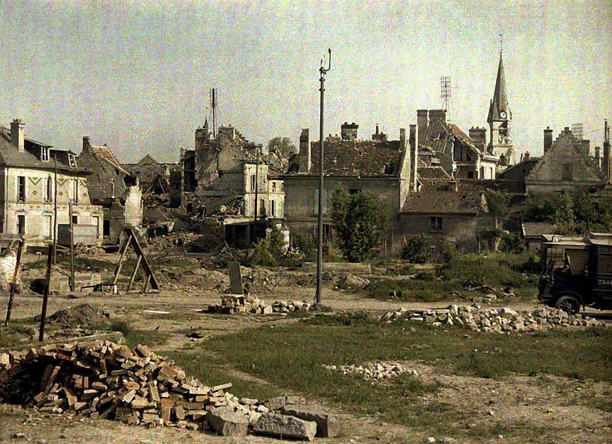 Panorama di Saint-Waast, Soissons, Aisne, Francia, 1917 da Fernand Cuville