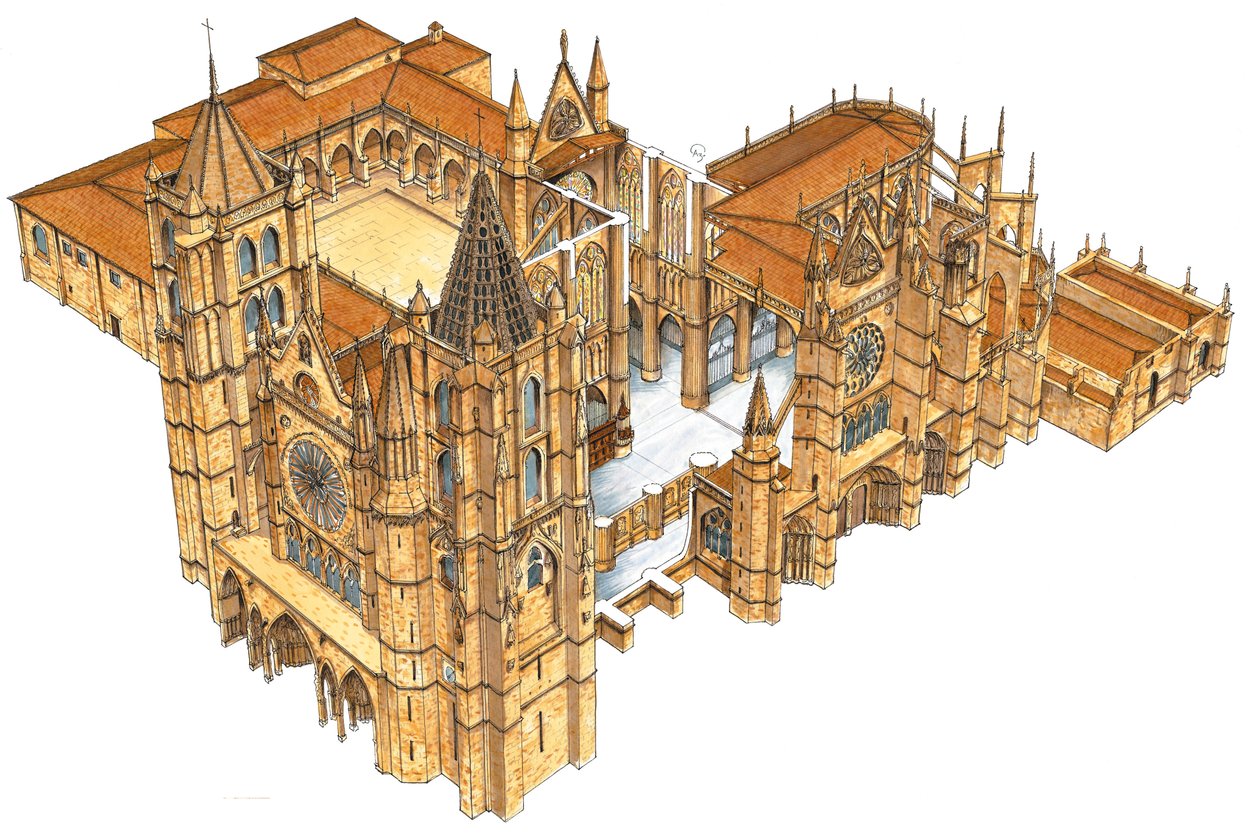 Cattedrale di León, Spagna da Fernando Aznar Cenamor