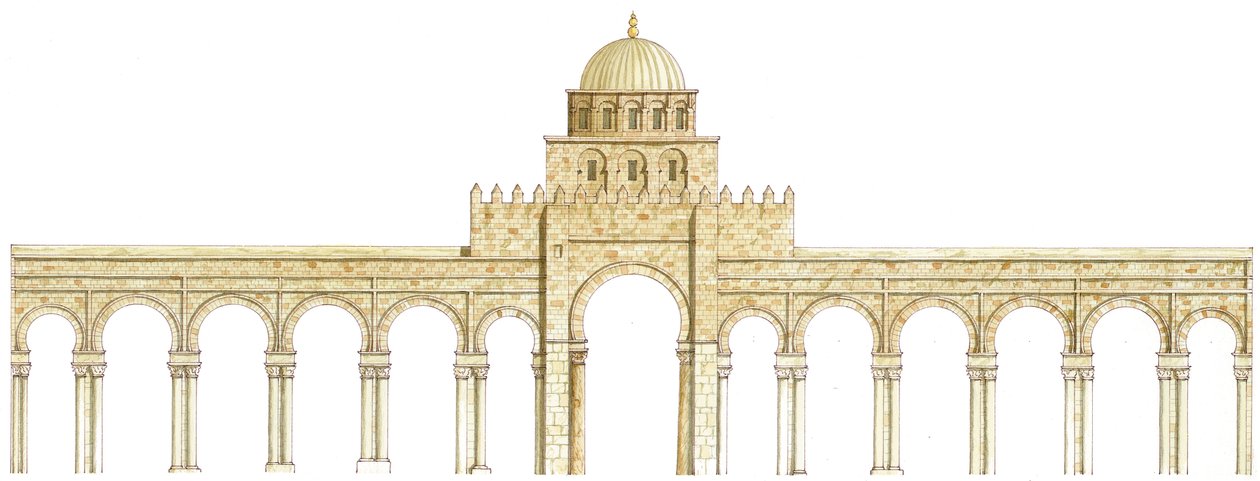 Moschea di Uqba. Kairouan, Tunisia. Facciata principale da Fernando Aznar Cenamor