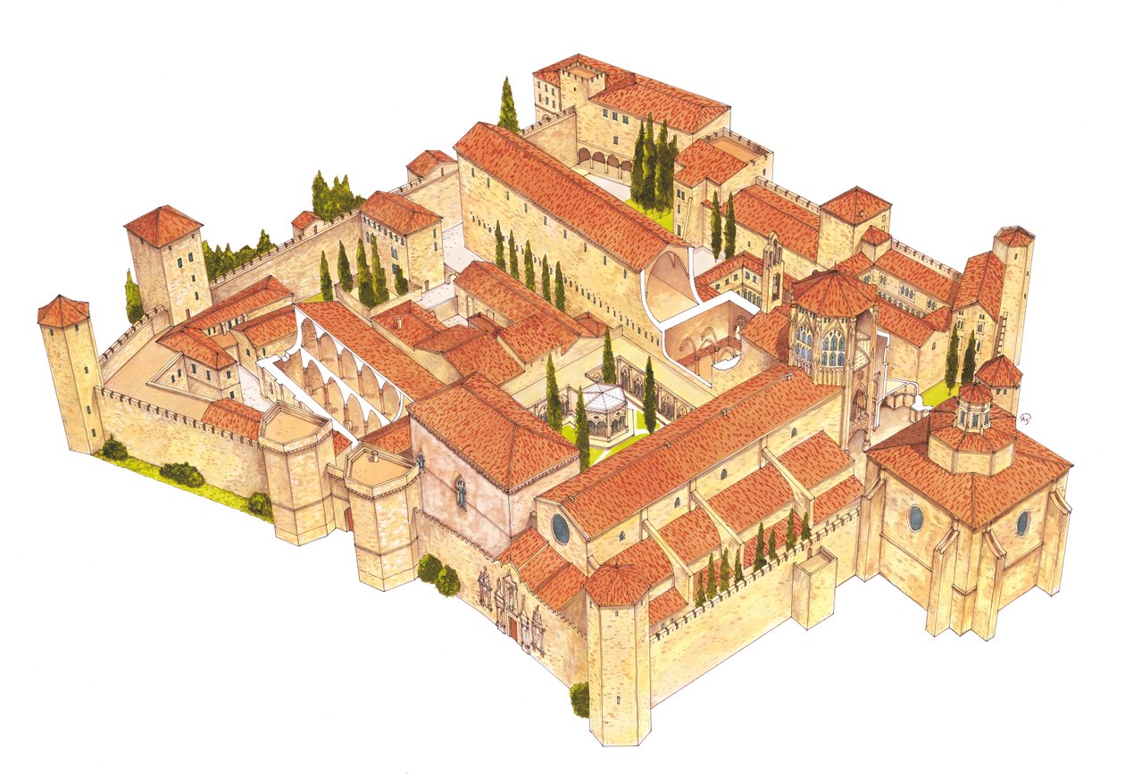 Monastero di Poblet. Catalogna, Spagna da Fernando Aznar Cenamor