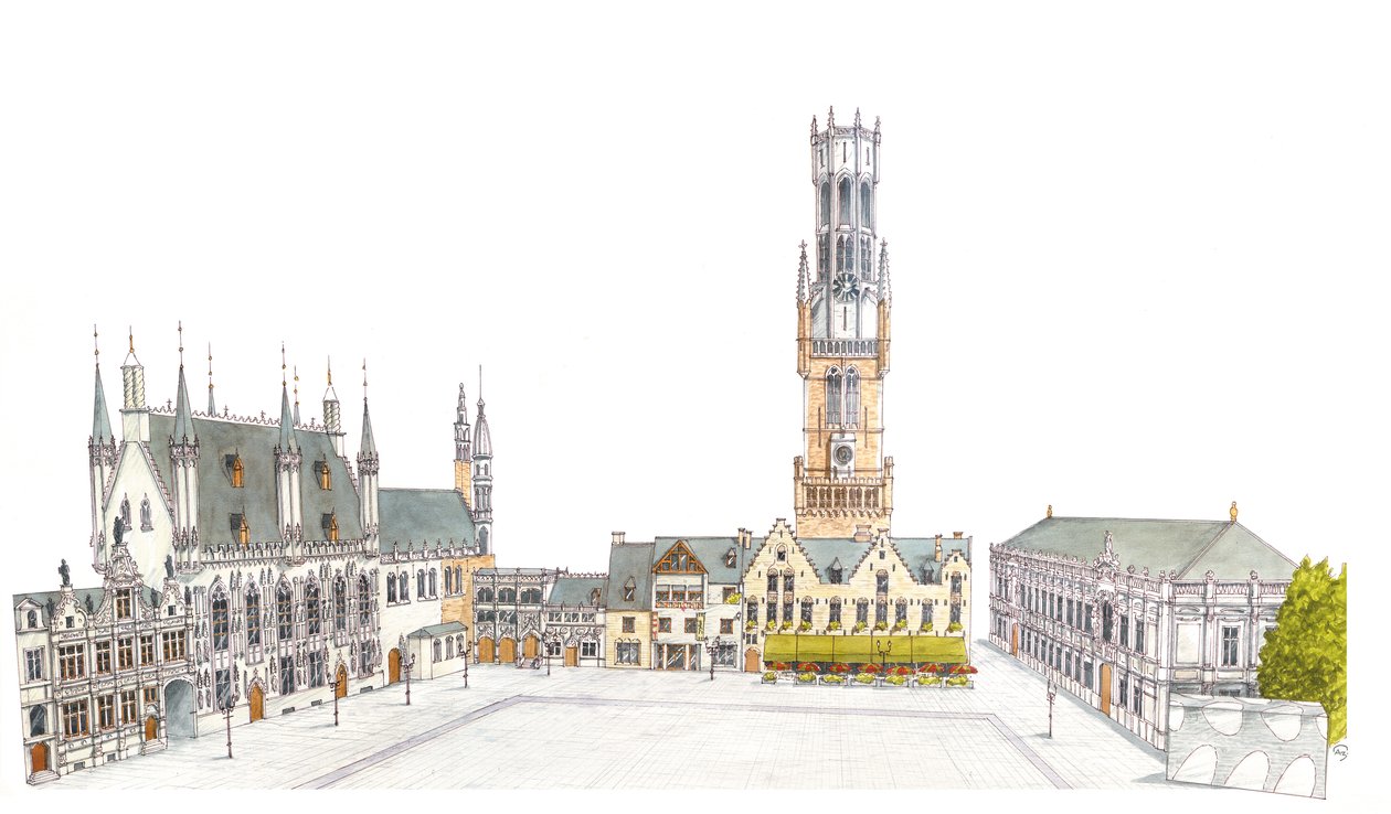 Piazza Burg. Bruges, Belgio. da Fernando Aznar Cenamor
