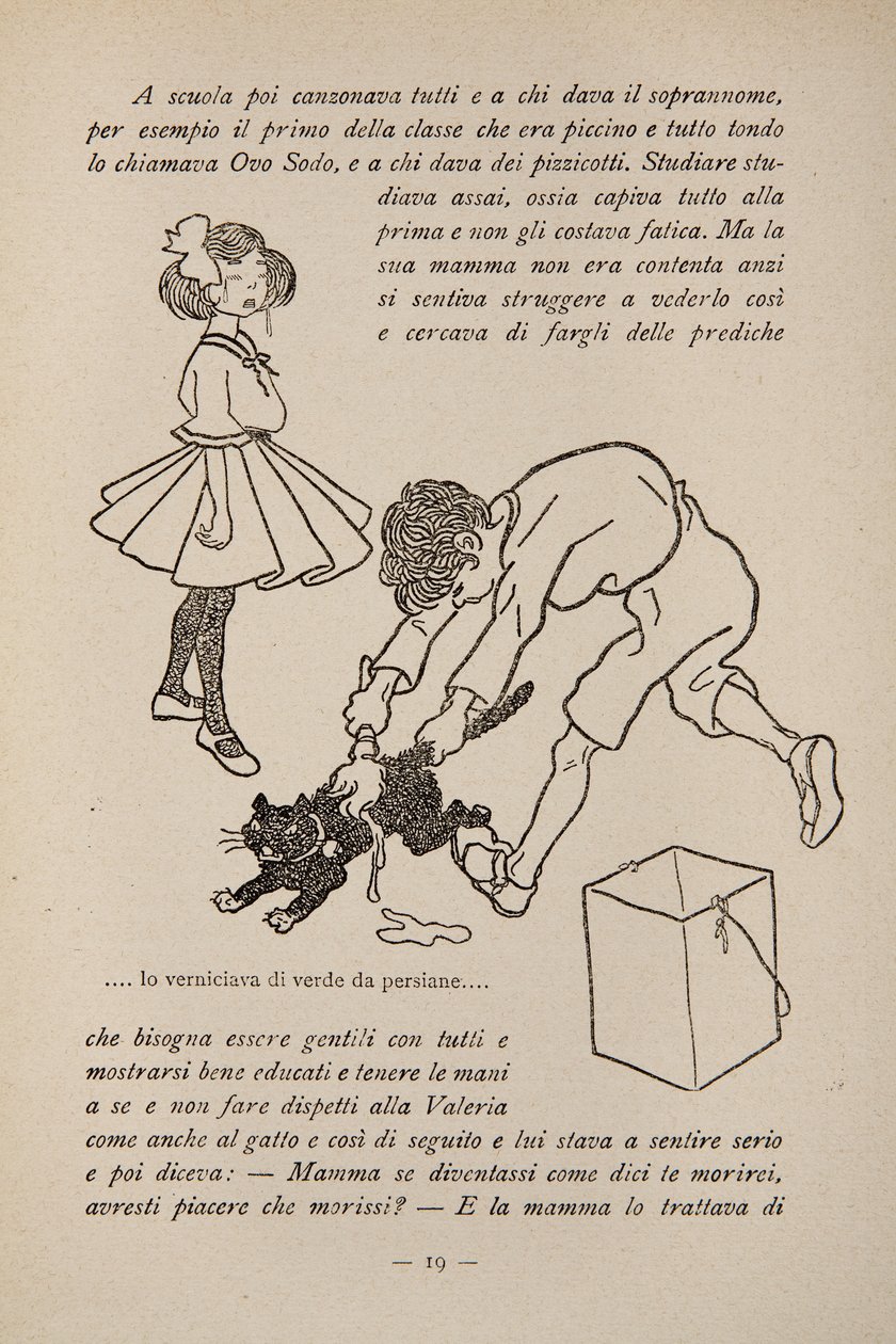 Illustrazione da un libro per bambini, c.1920-30 da Filiberto Scarpelli