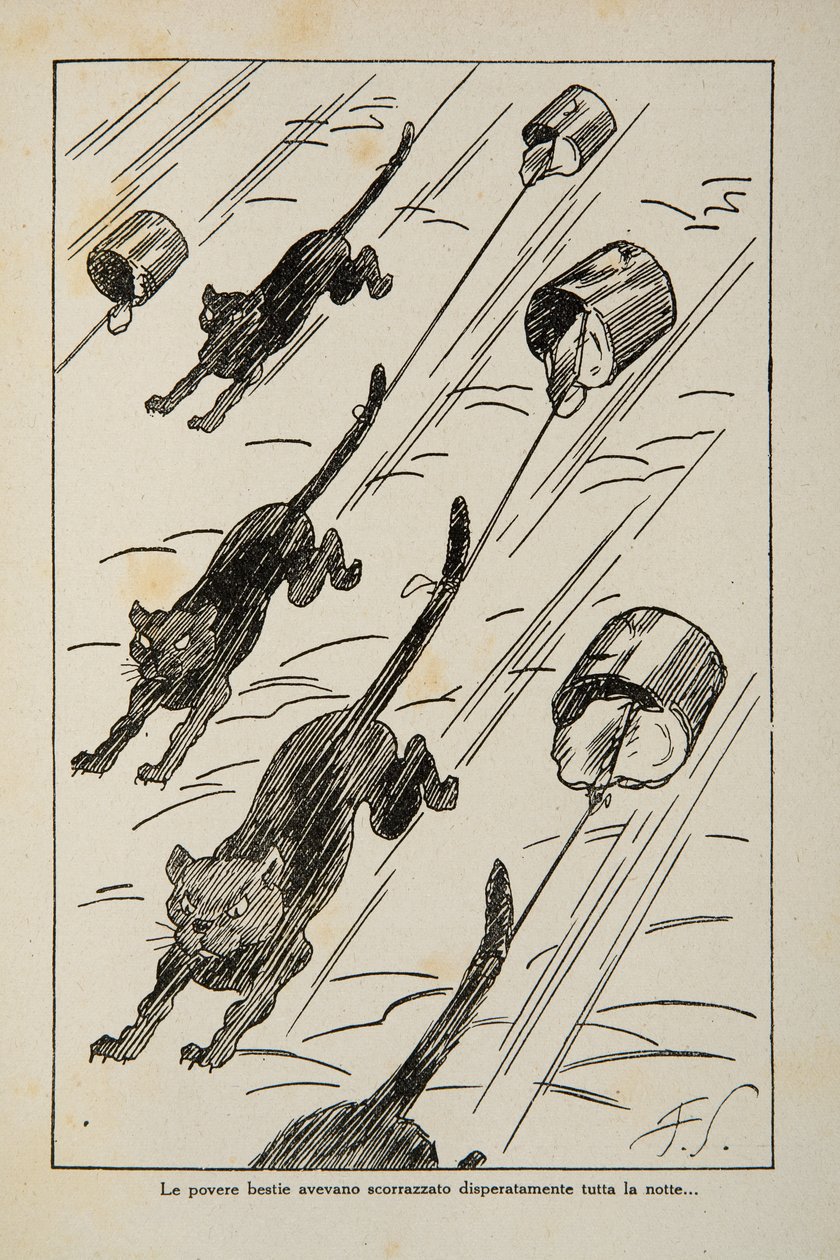 Illustrazione da un libro per bambini, c.1920-30 da Filiberto Scarpelli