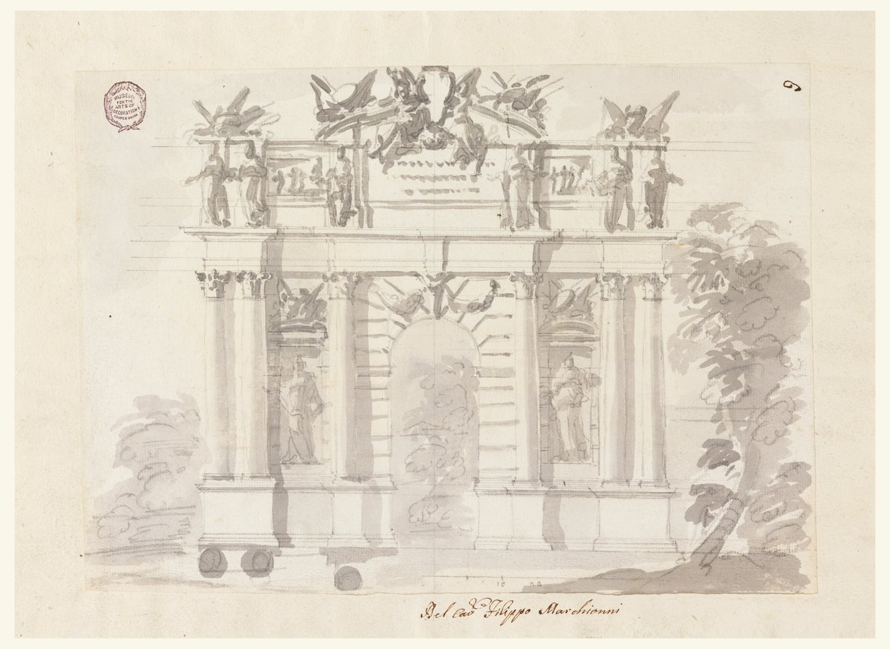 Porta in un muro di giardino da Filippo Marchionni