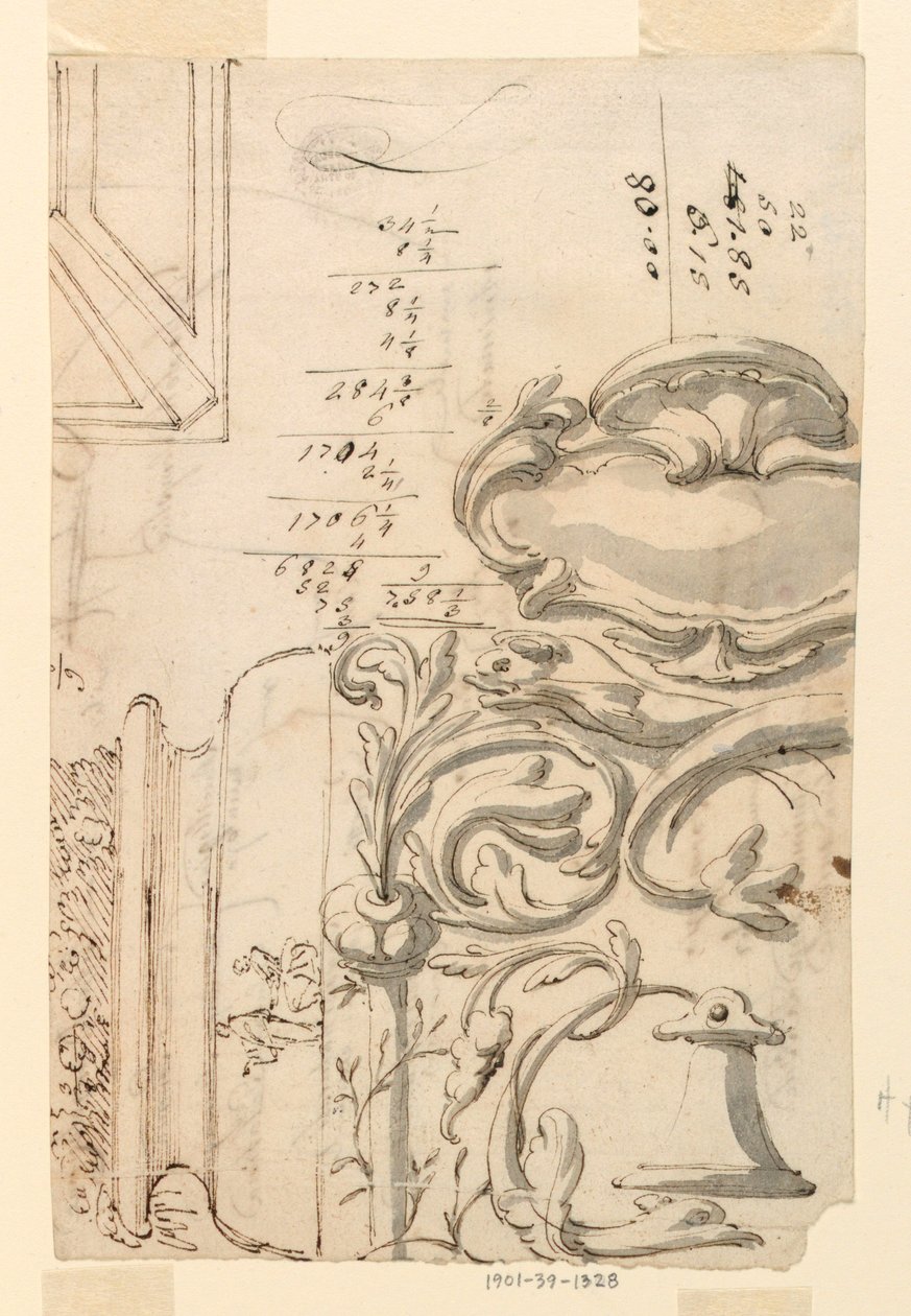Disegno, schizzi, 1750 ca. da Filippo Marchionni