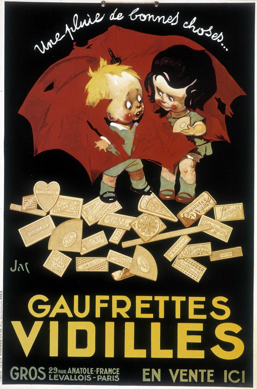 Pubblicità francese per Wafer Vidilles (poster) da Firmin Bouisset