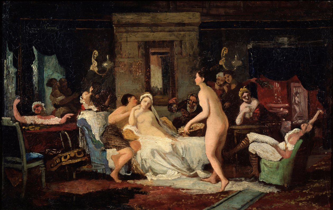 Festa della vigilia di nozze in un bagno, 1885 da Firs Sergeevich Zhuravlev