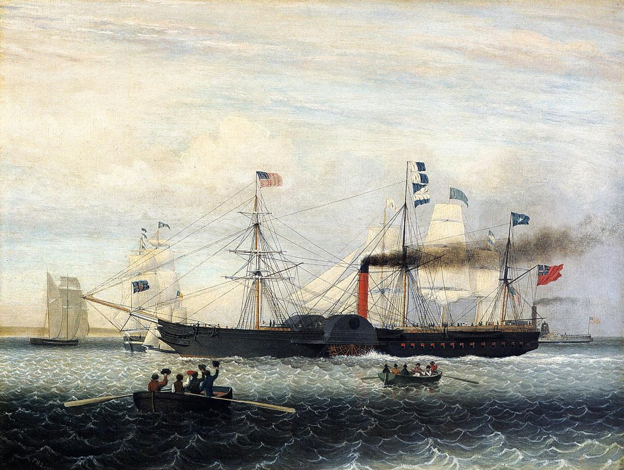 La Britannia entra nel porto di Boston, 1848 da Fitz Henry Lane