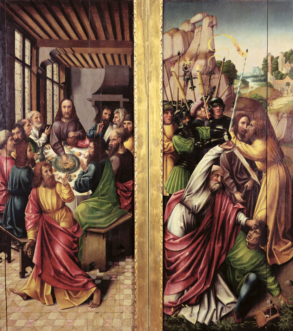 Bacio di Giuda e Ultima Cena, c.1500 da Flemish School
