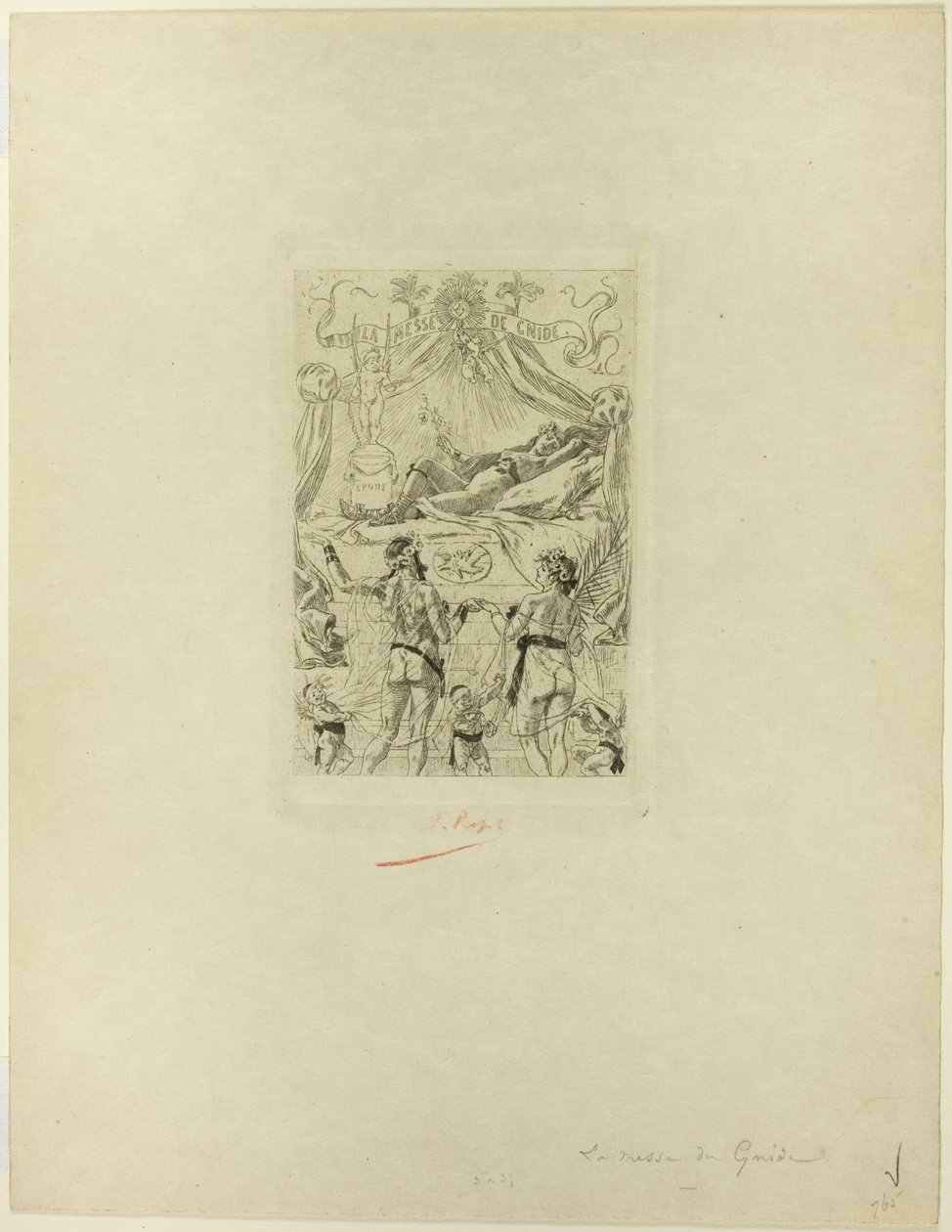 Frontespizio di La messe de Gnide da Félicien Rops