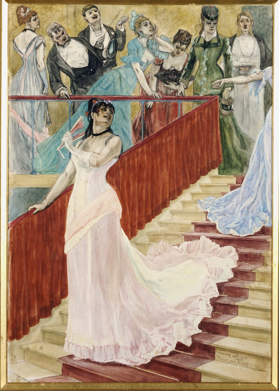Il viale, 1877 da Félicien Rops