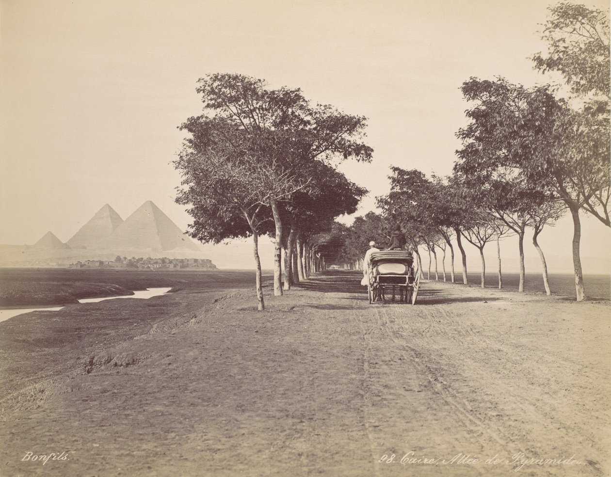 Cairo. Viale delle Piramidi, ca. 1870 da Félix Bonfils
