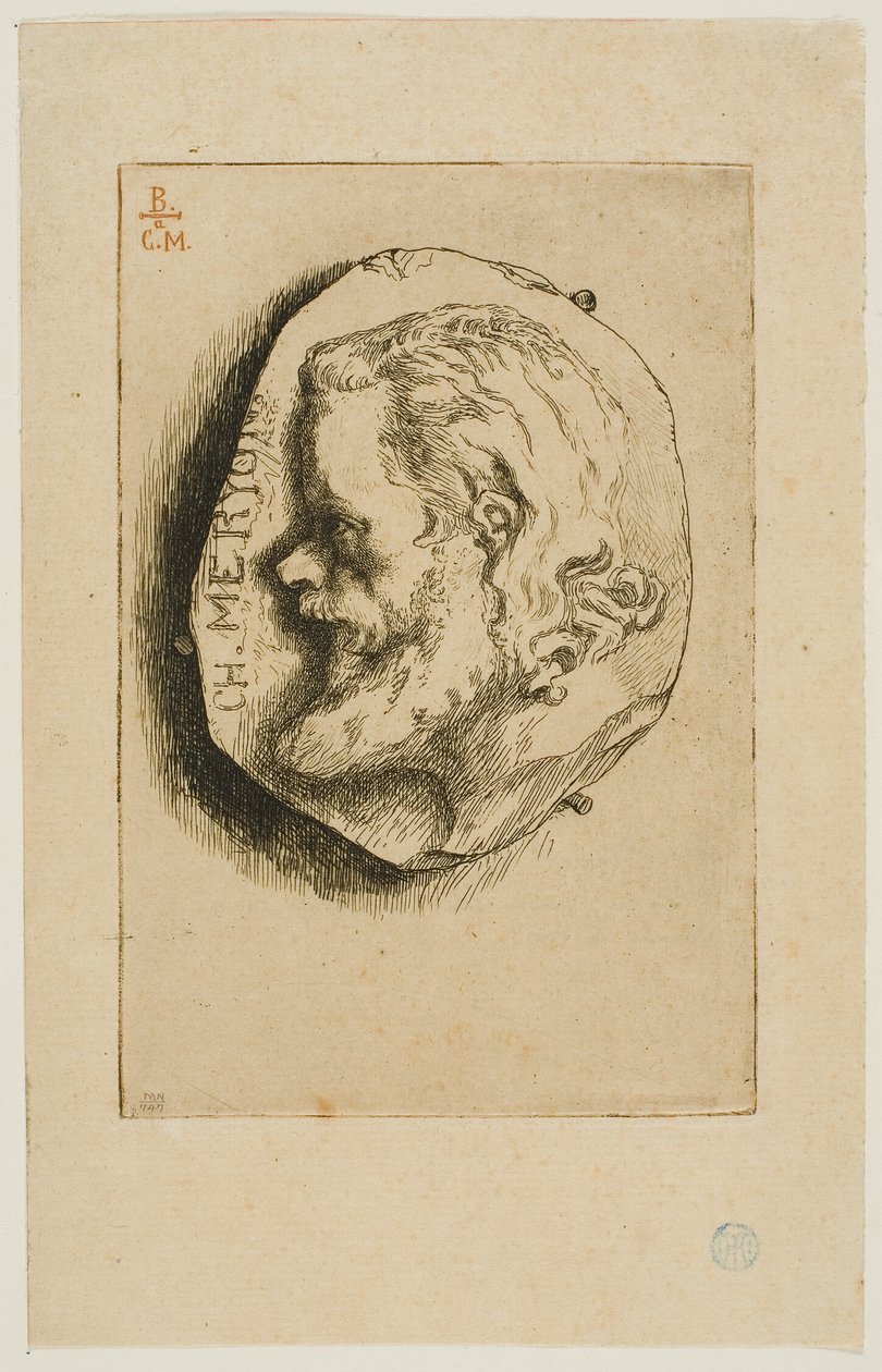 Ritratto di Meryon di profilo da Félix Henri Bracquemond