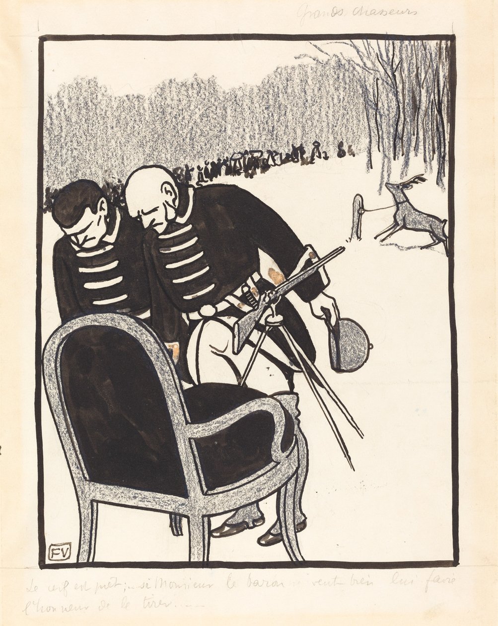 Grandi Cacciatori--Il Cervo è pronto, 1903 da Félix Vallotton