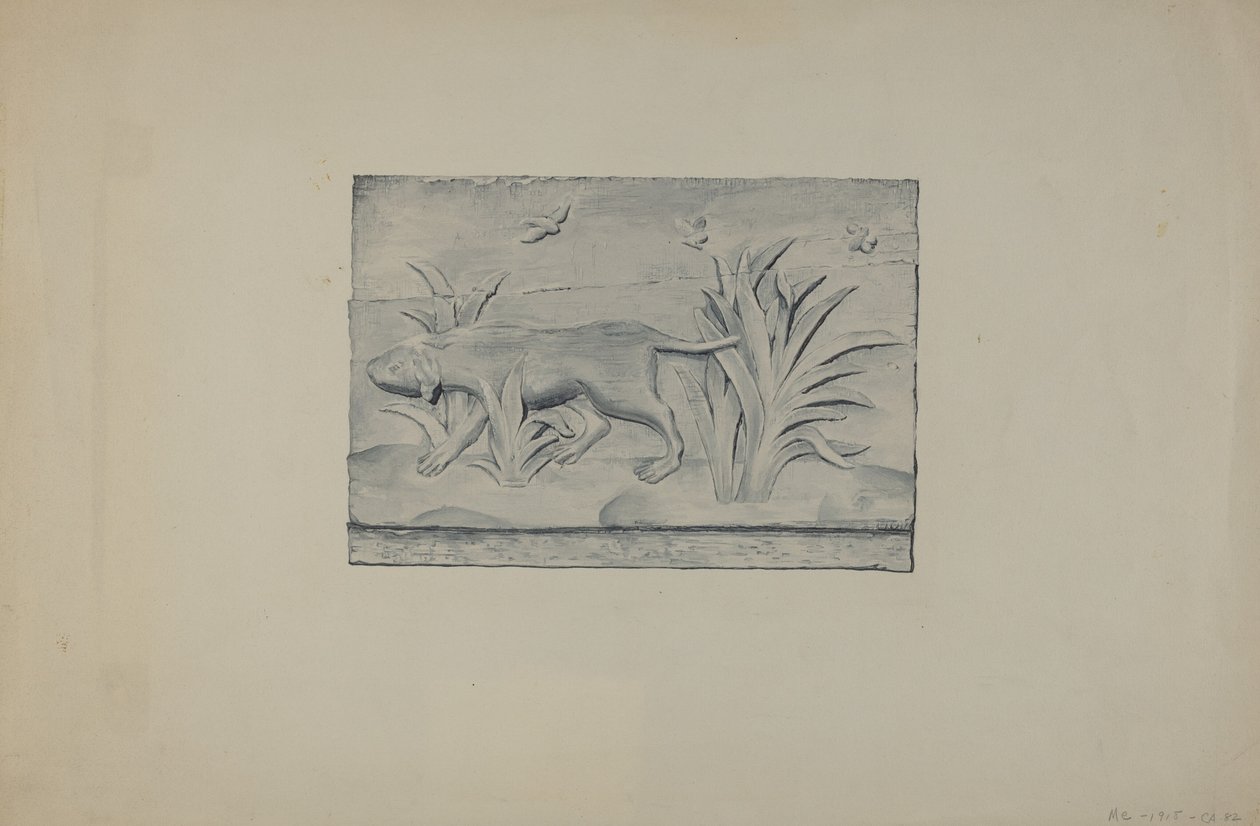 Pannello in rilievo di cane da Flora Merchant