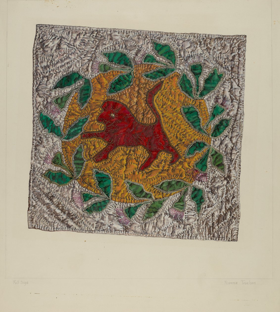 Blocco trapunta "Leone rosso" da Florence Truelson