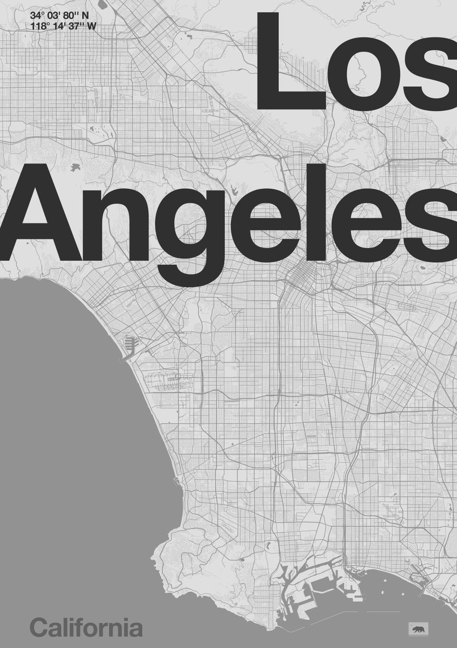 Mappa minimale di Los Angeles da Florent Bodart