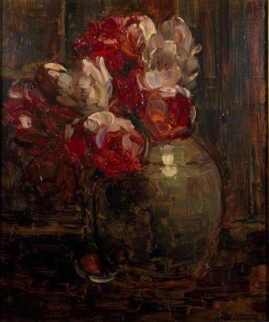 Vaso di zenzero con tulipani da Floris Verster