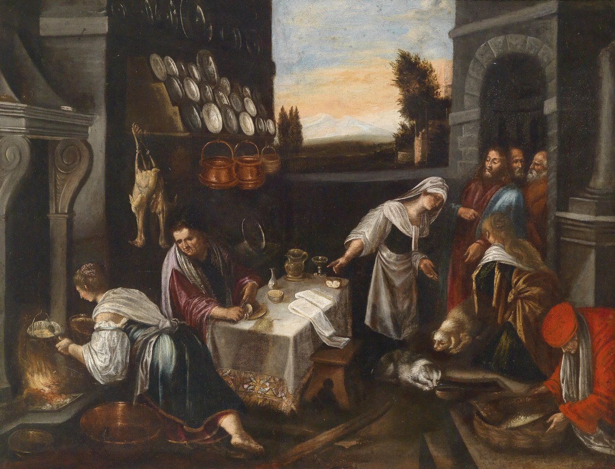 Cristo in casa di Marta e Maria da Follower of Jacopo Bassano