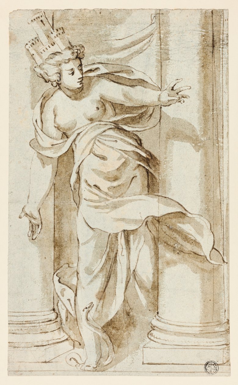 Cibele che calpesta un serpente da Follower of Paolo Farinato