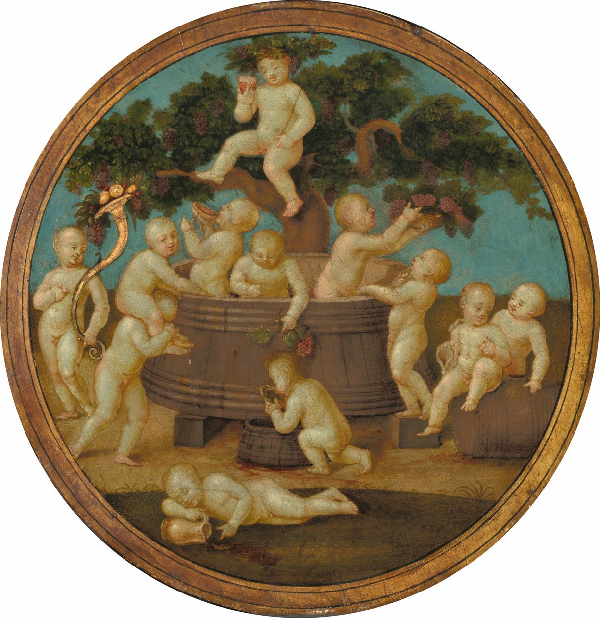 Putti con torchio da vino da Follower of Raphael