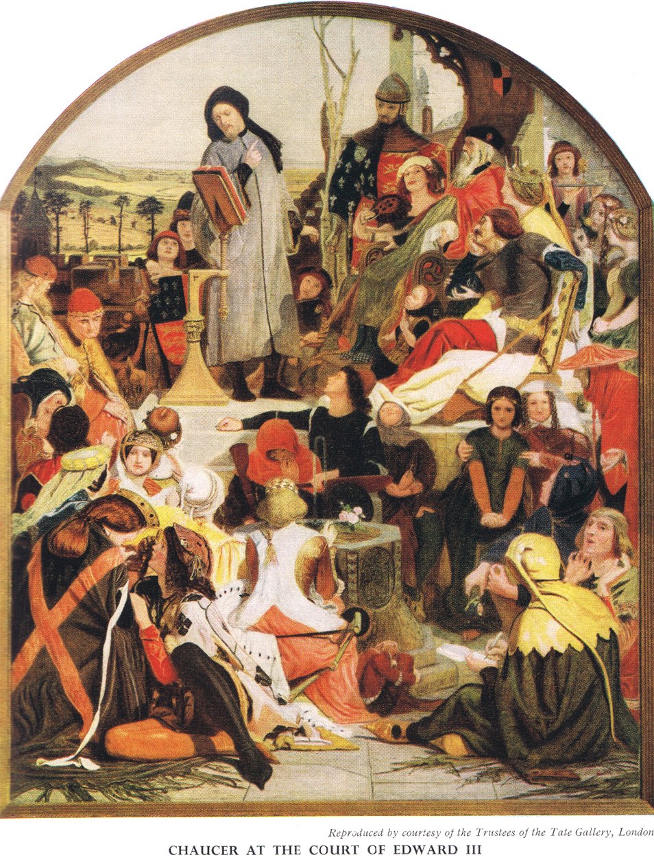 Chaucer alla corte di Edoardo III, c.1940 da Ford Madox Brown