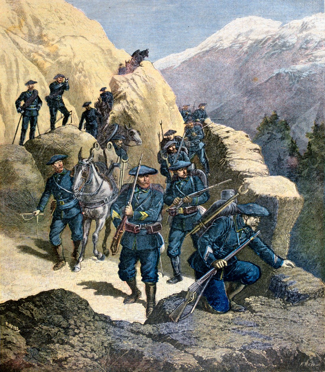 Cacciatori Alpini, 1891 da Fortuné Méaulle