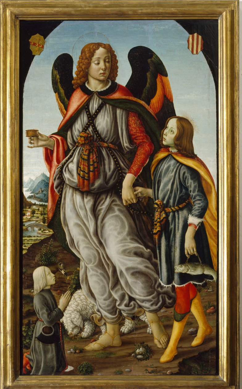 Arcangelo Raffaele con Tobiolo e un giovane da Francesco Botticini