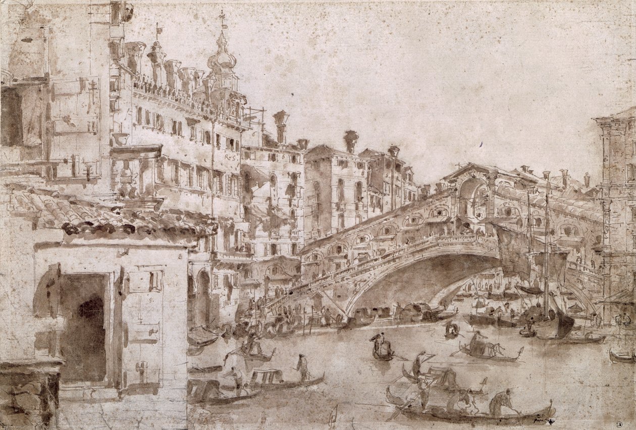Il Ponte di Rialto, Venezia da Francesco Guardi