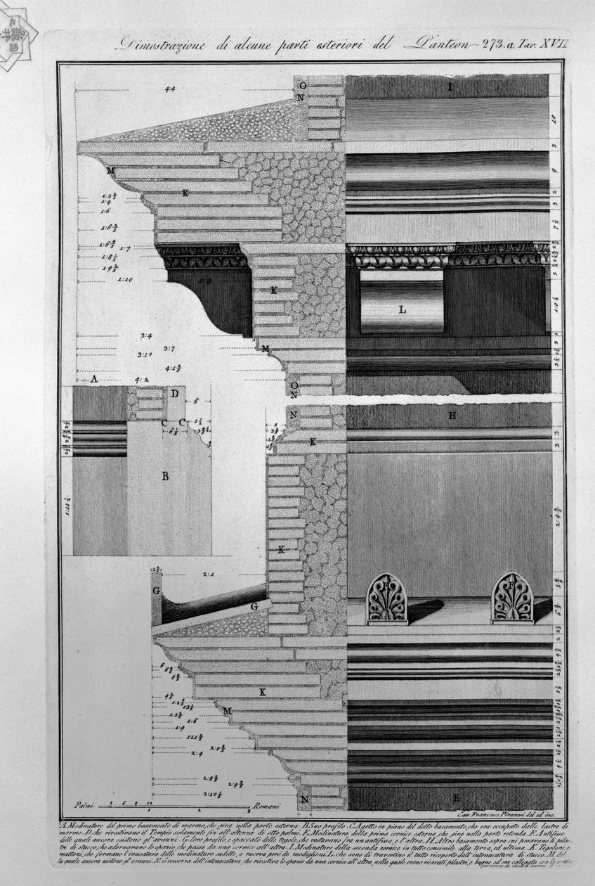 Pantheon, tav. XVII da Francesco Piranesi