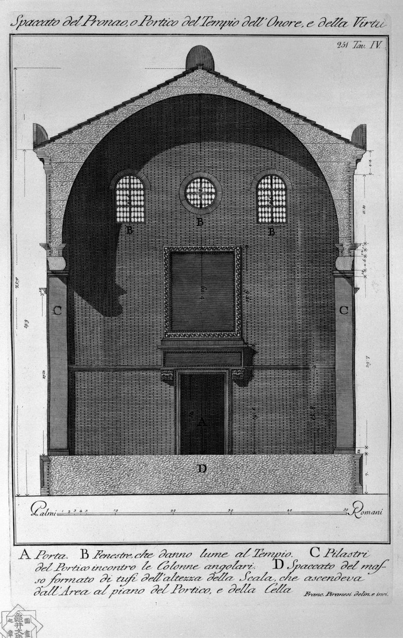Spaccato del Pronao o Portico del Tempio dell