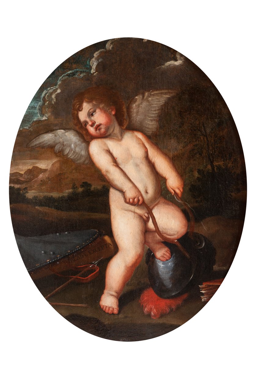 Putto alato spezza gli strumenti di Minerva da Francesco Albani