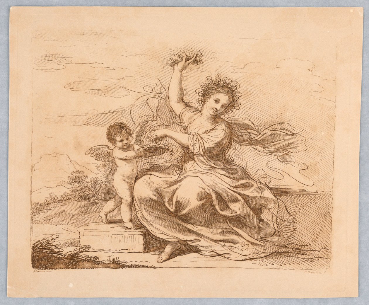 Flora, con un Cupido da Francesco Bartolozzi