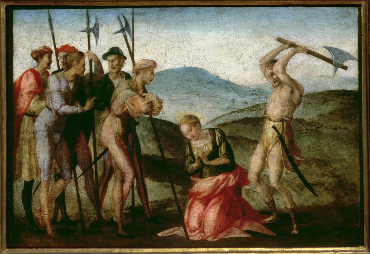 Il martirio di una santa (pannello) da Francesco Granacci