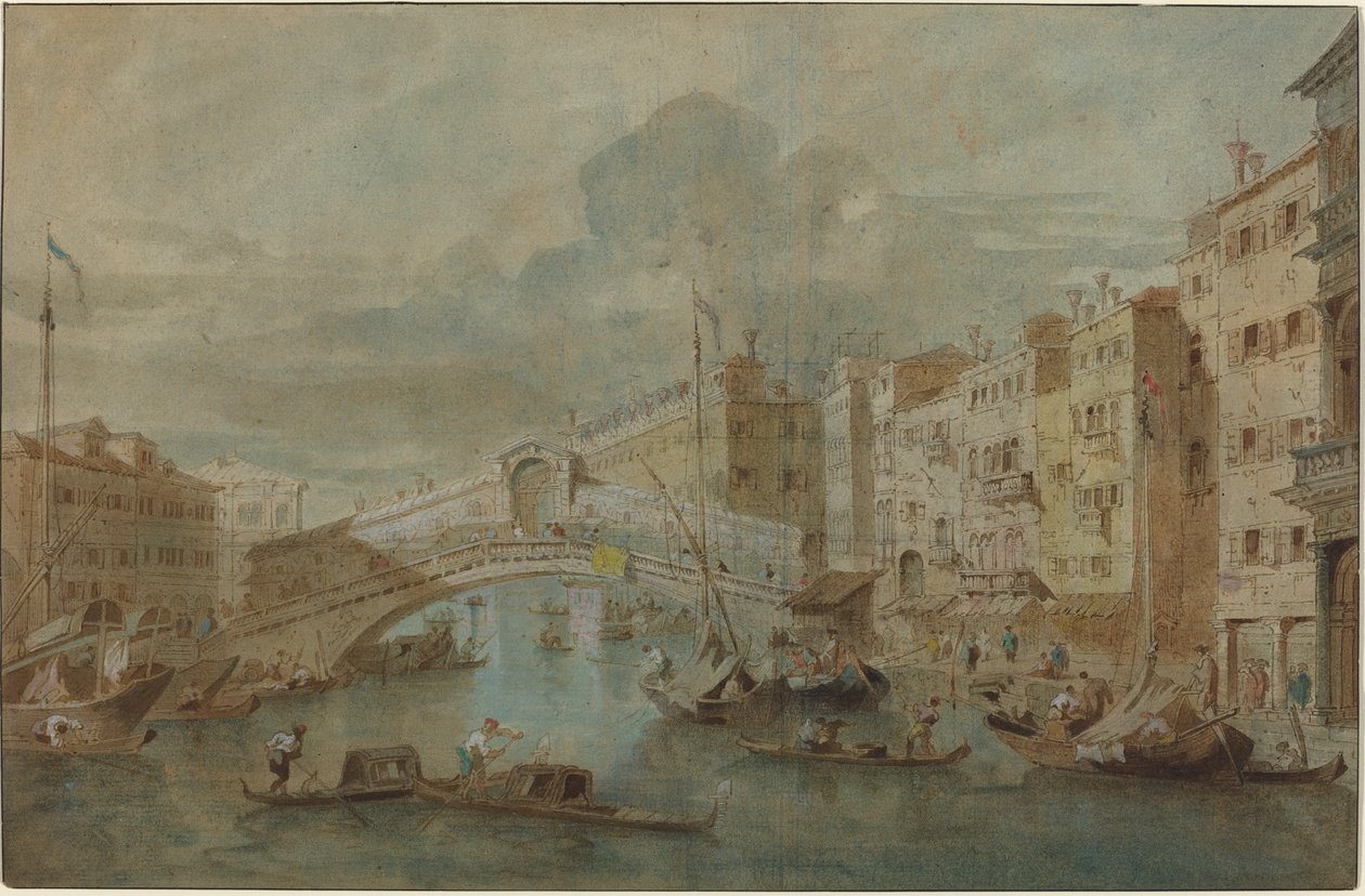 Vista del Ponte di Rialto, Venezia da Francesco Guardi