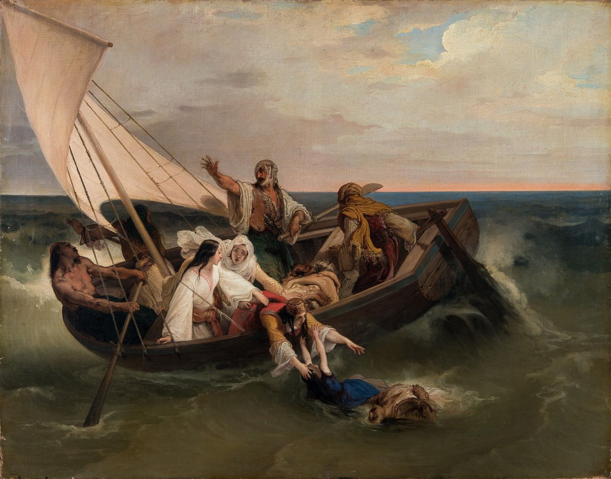 Barca con fuggitivi greci, 1834 da Francesco Hayez