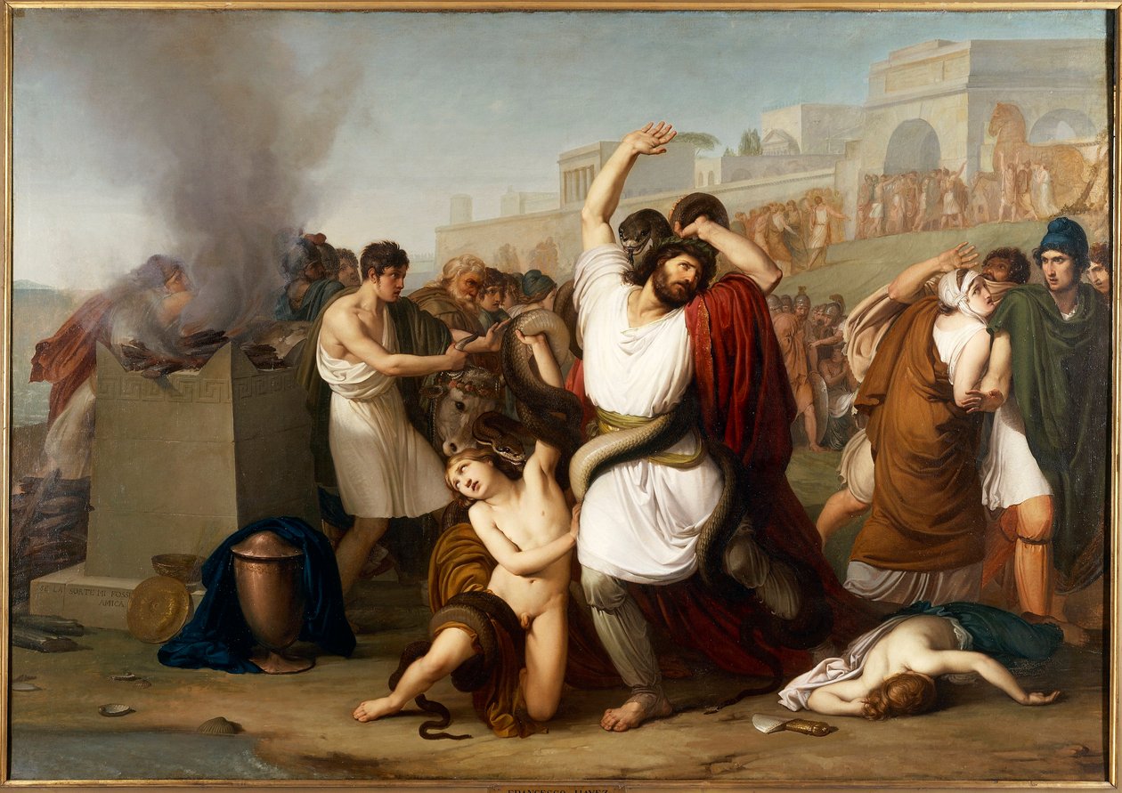Milano, Pittura del sacerdote troiano Laocoonte da Francesco Hayez