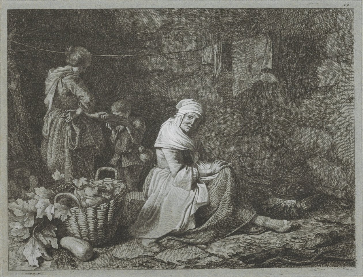 Interno di una fattoria da Francesco Londonio