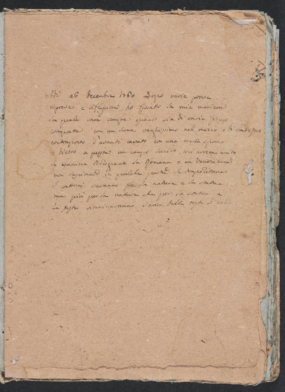Taccuino di Verona: Pagina di iscrizione 1, 1760 da Francesco Lorenzi