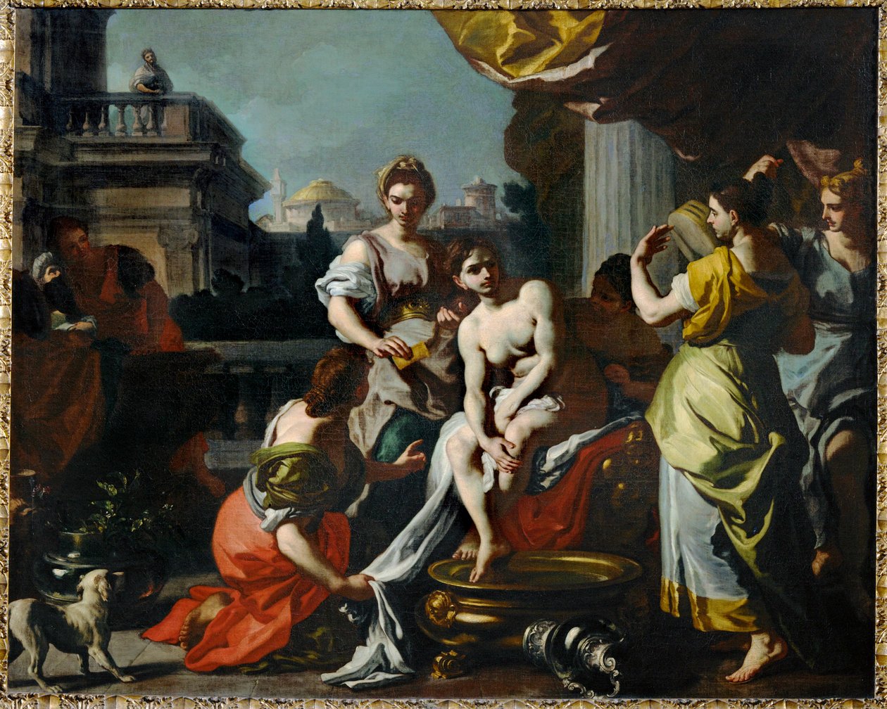 Bathseba nel suo bagno... (dipinto su tela) da Francesco Solimena