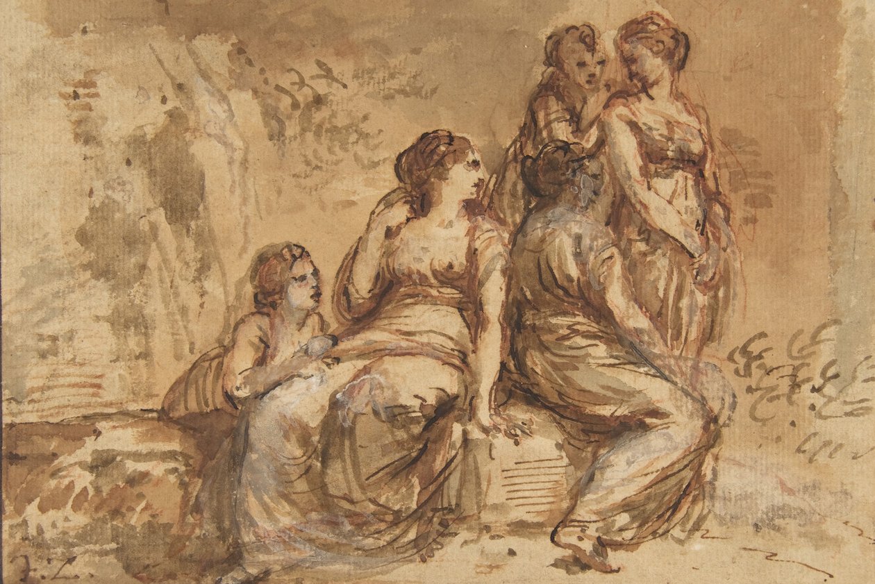 Cinque giovani donne in un paesaggio da Francesco Zuccarelli