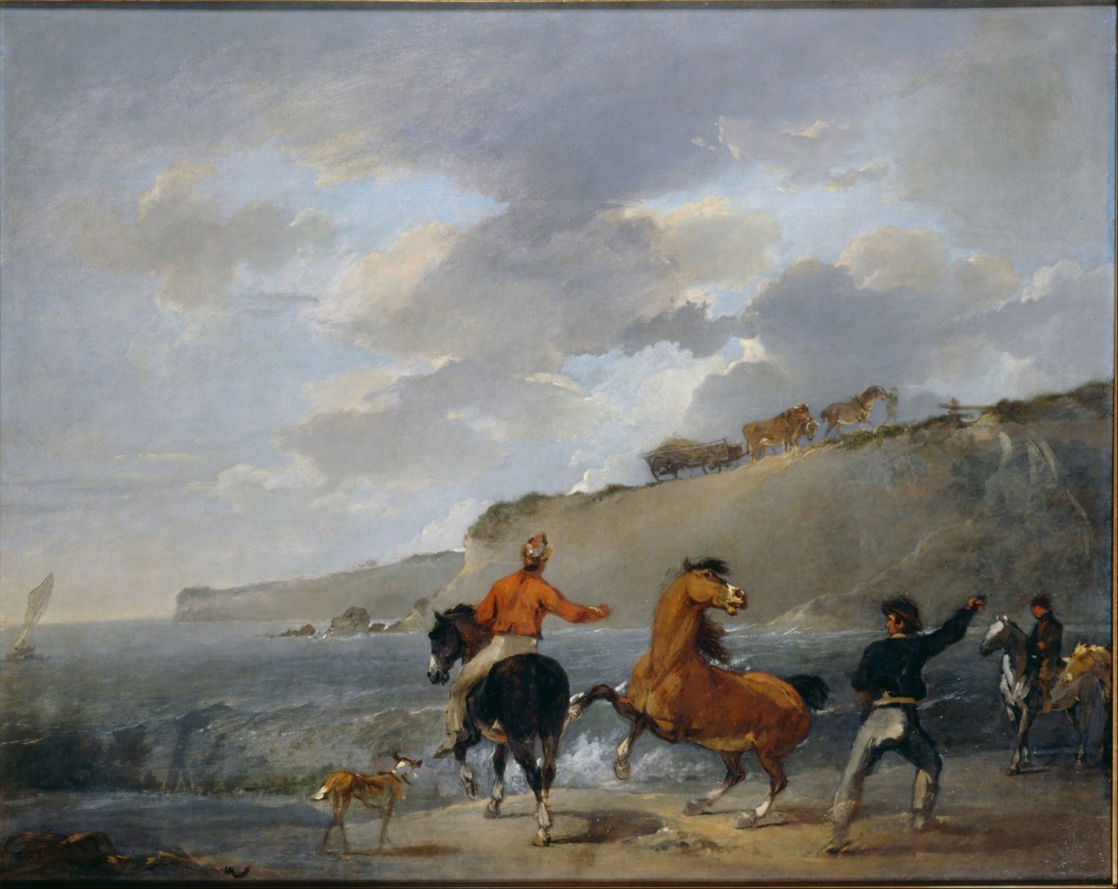 Riva del mare con cavallo impennato da Francis Bourgeois