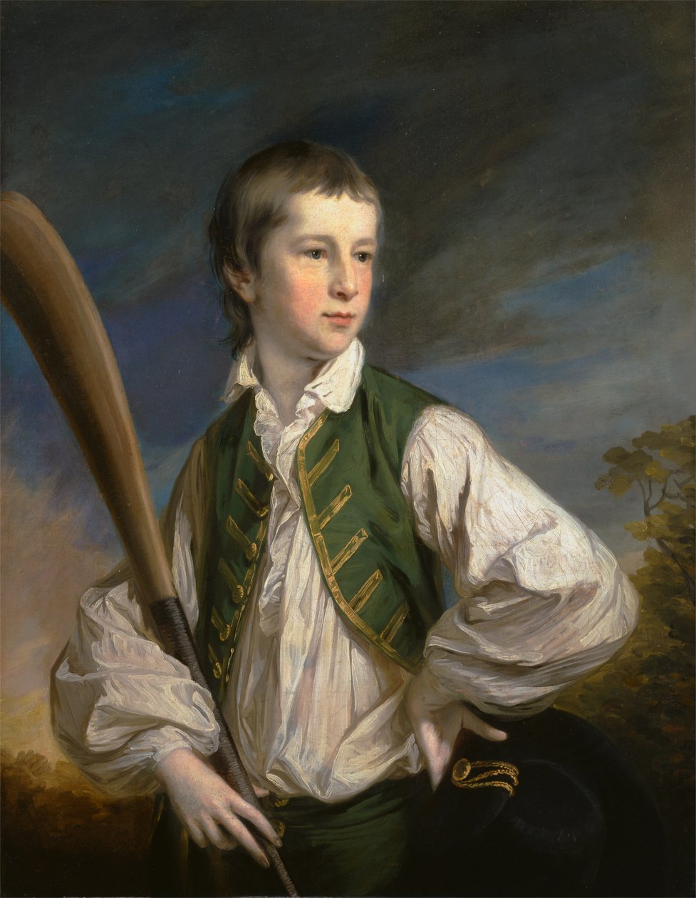 Charles Collyer da ragazzo, con una mazza da cricket da Francis Cotes